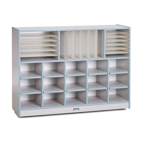 Jonti-Craft Rainbow Accents Sectional Cubbie-Tray Mobile Unit, without Trays, Coastal Blue 0415JCWW131 - main
